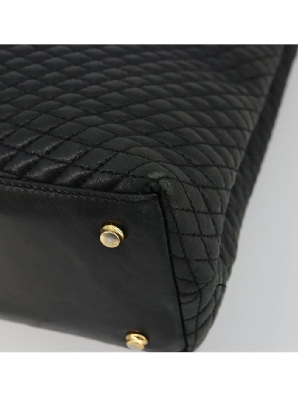 Authentic BALLY Chain Shoulder Bag Leather Black Gold - Picture 13 of 16